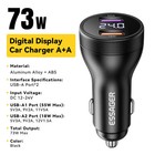 73W Dual USB Car Charger QC 3.0 Fast Charging Adapter For iPhone Samsung