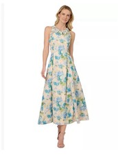 Adrianna Papell Women's Floral Jacquard Ankle Dress Size 12