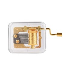 ZJchao Hand Crank Musicbox, 18 Notes Clear Acrylic Music Box DIY...