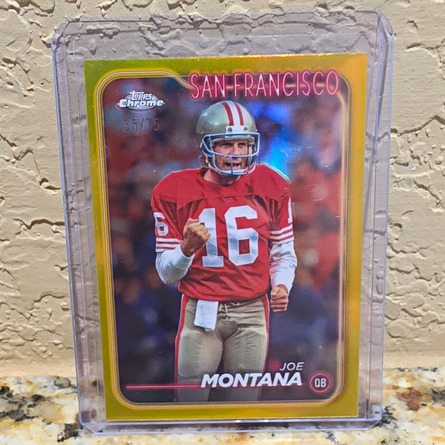 Topps 2024 Chrome Joe Montana San Francisco 49ers #177 Gold Refractor 35/75