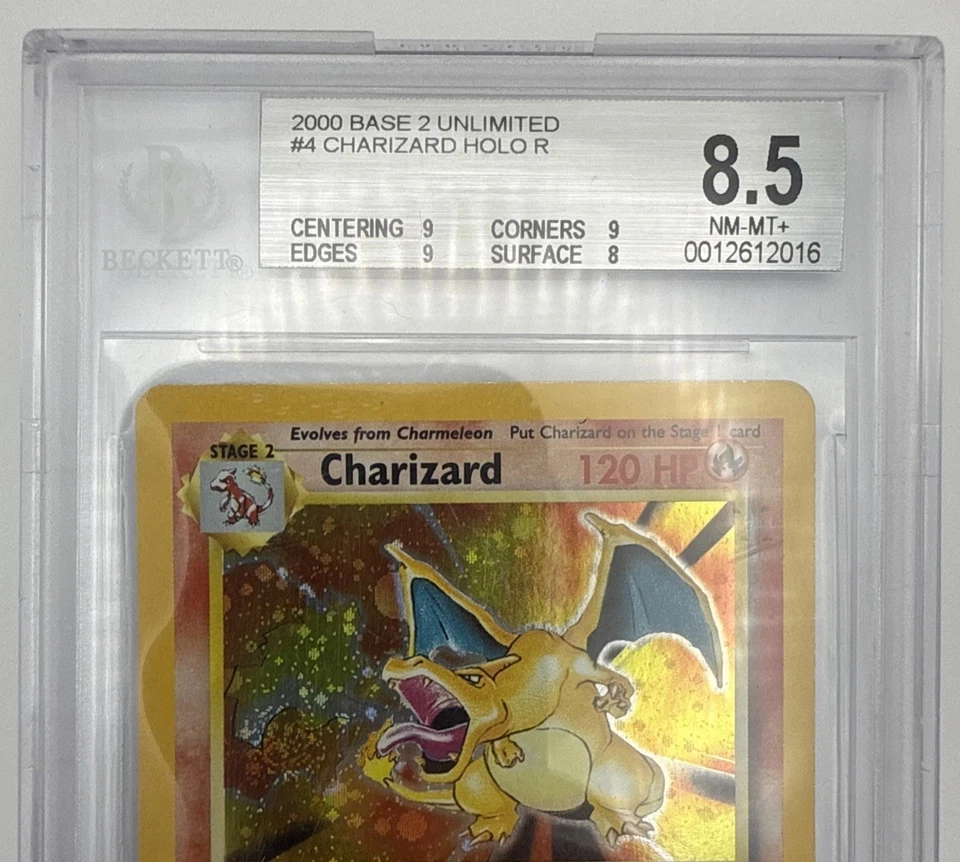 Pokémon 2000 Charizard Base Set 2 Unlimited Holo BGS 8.5 - Image 2 of 4