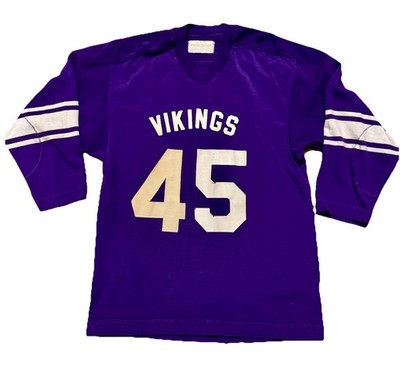 Vintage 70s Minnesota Biking Jersey Long Sleeve Athletic Knitwear Purple NFL