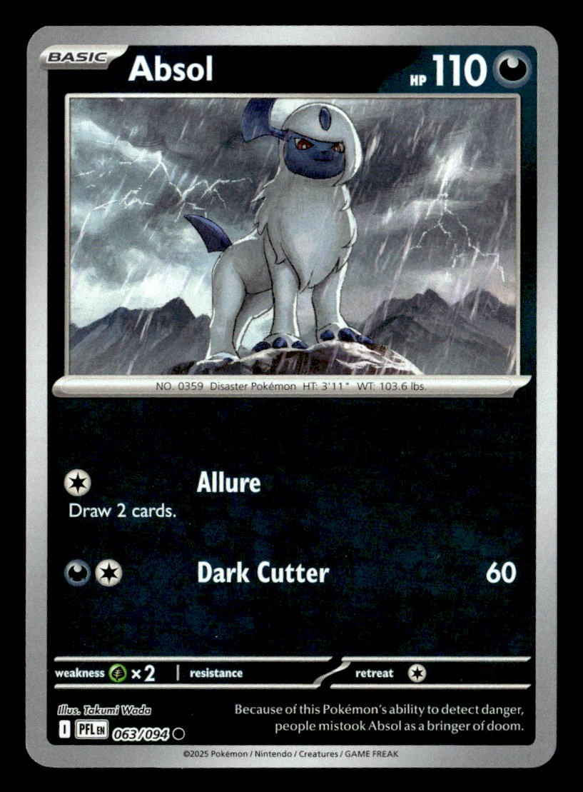 Pokemon Absol #063/094 tcg Near Mint or Better