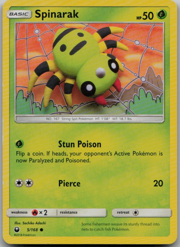 Spinarak 5/168 Common SM - Celestial Storm LP Pokemon
