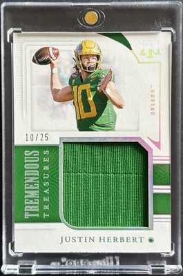 2022 National Treasures Justin Herbert Tremendous Treasures Patch /25 #TT-JHE