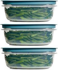 Rubbermaid Storage Containers Easy Find Lids Teal 9-cup Flex & Seal Leak Proof