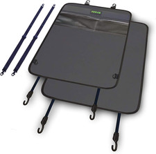 2 Pack Car Seat Back Protectors, Reversible Kick Mats - Gray