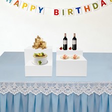 4-piece White Acrylic Display Stand Set, Stackable Storage Box,For Jewelry,Cakes