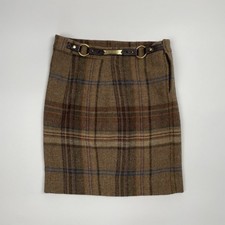 Ralph Lauren Women s Tweed Skirt Leather Belt Detail Size 4 High Fashion