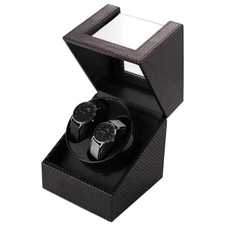 Automatic Rotation Double Watch Winder Box Leather Storage Display Case Gift USA