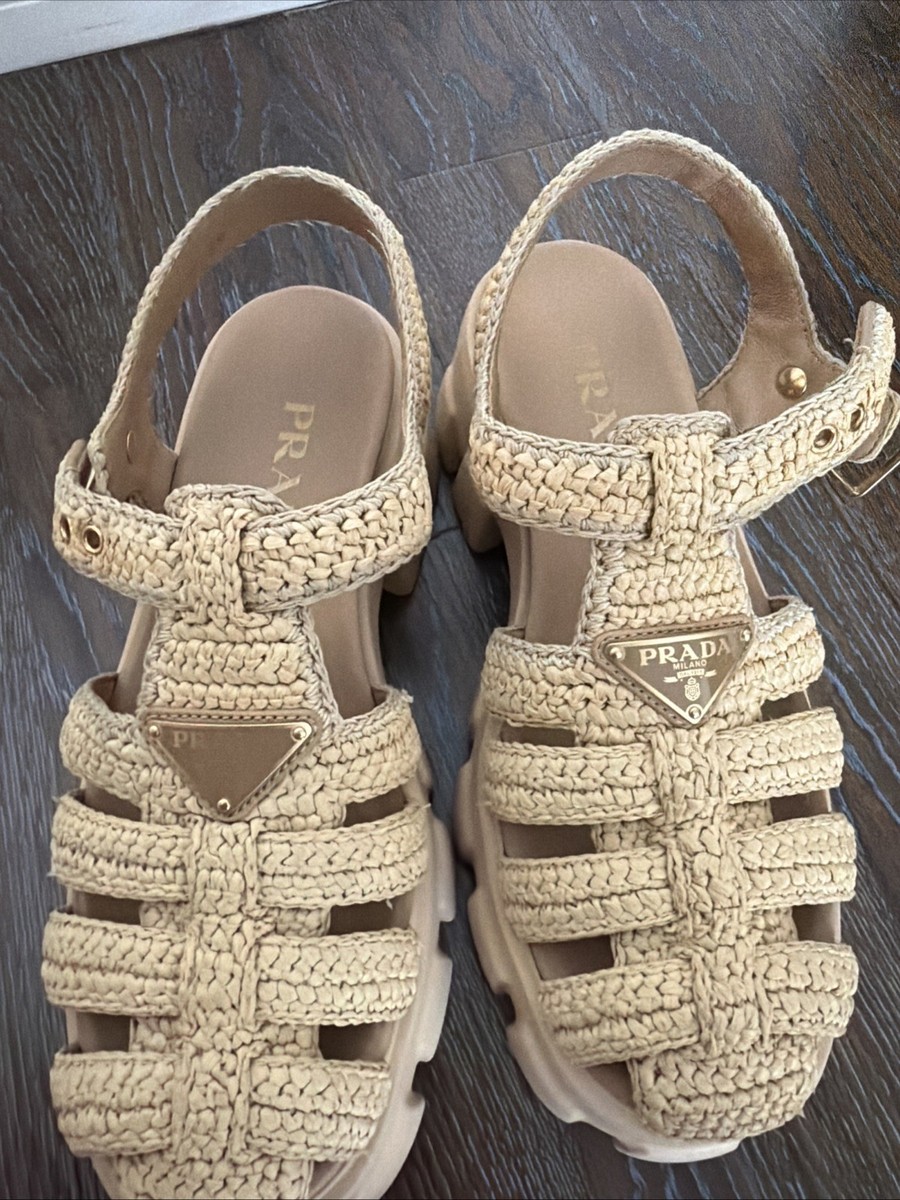 $1590 Prada Monolith crochet cage sandals | eBay