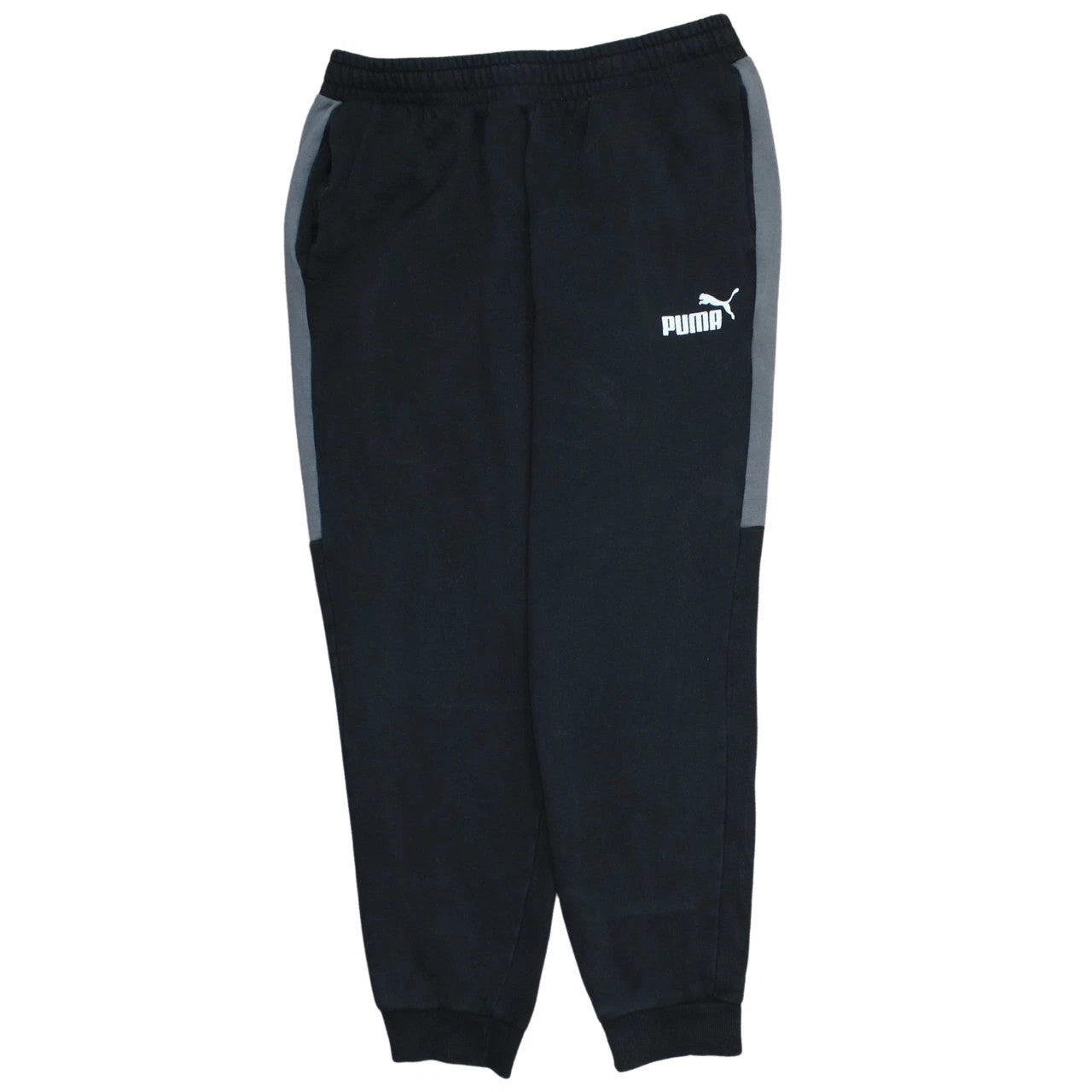 Puma Men's Black Jogger Trousers L Elastic Waist Fleece