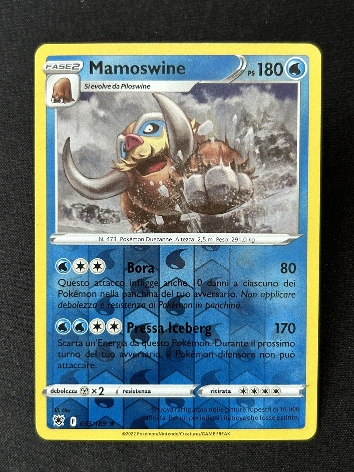 POKEMON - MAMOSWINE - ⭐️ RARA - REVERSE - 033/189 - LUCENTEZZA SIDERALE - ITA