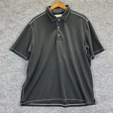 Tommy Bahama Polo Shirt Men’s XL Black Paradiso Cove Short Sleeve