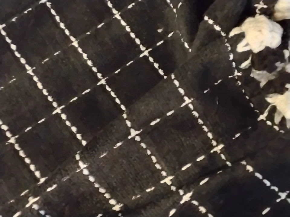 Juego de 2 toallas colgantes para platos de cocina negras blancas de ganchillo hechas a mano Foto 3 de 4