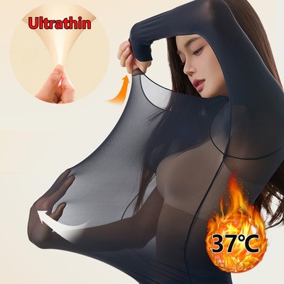 1- 2PCS Damen Unterhemd T-Shirt Mesh Top Langarmshirt Tunika Oberteile Bluse DE