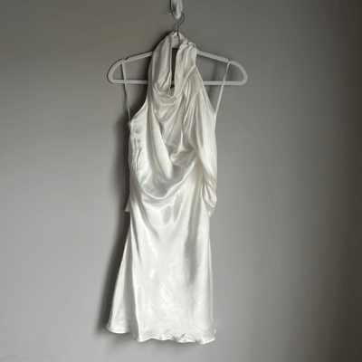 NEW DISSH AISLE WHITE SATIN BACKLESS MINI DRESS | eBay