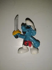 The Smurfs 20104 Pirate Smurf Eye Patch Sword Vtg Figurine PVC Schleich Peyo
