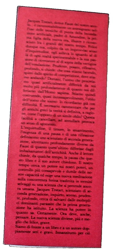 L'UOVO TRASPARENTE Jaques Testart IL MEDICO della fecondazione  artificiale 1°ed - Immagine 2 di 2