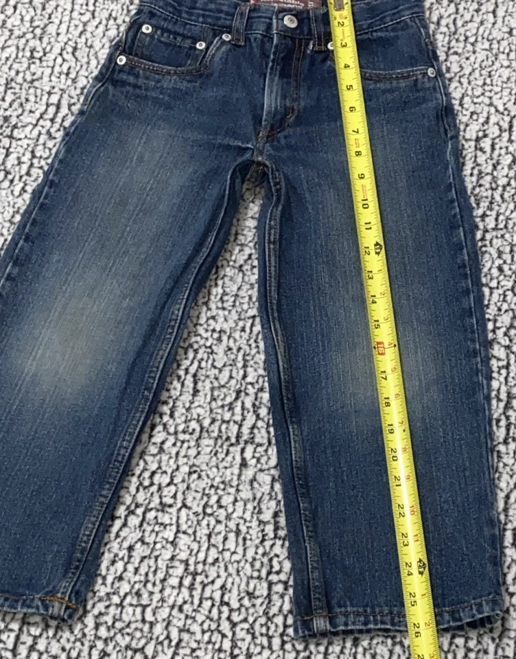 Pantalones de mezclilla Levi’s 569 para niños holgados azules talla 6 cintura ajustable lengüeta roja Foto 3 de 4