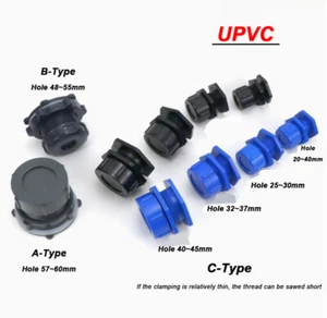 A/B/C Type UPVC Fish Tank Dual Water Level Plug Can Clamp Thickness of 15/25mm
