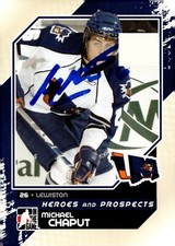 Michael Chaput - Signed 2010-11 In The Game Heroes And Prospects Card #52