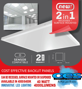 40 Watt Led Surface Recessed Suspended Ceiling Panel 600 X 600