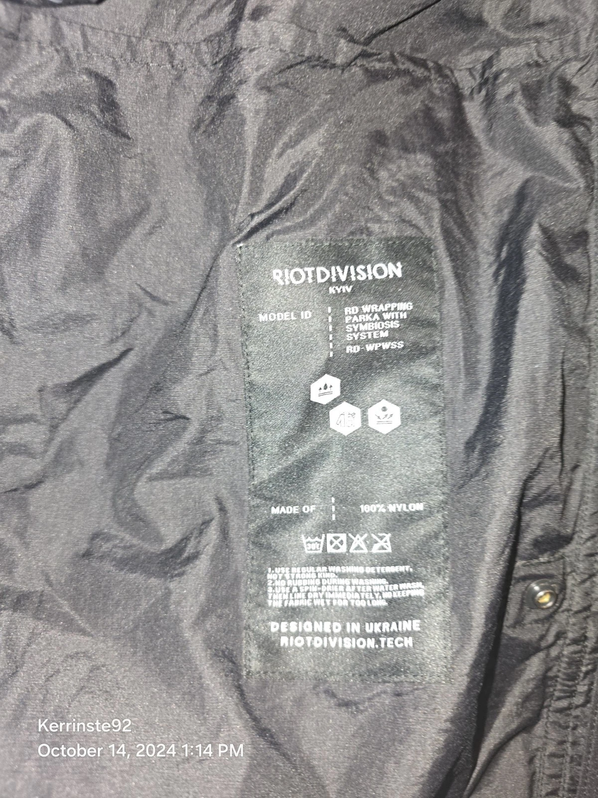 RIOT DIVISION WINDBREAKER JACKET WRAPPING PARKA W/ SYMBIOSIS SYSTEM SZ SMALL image 7