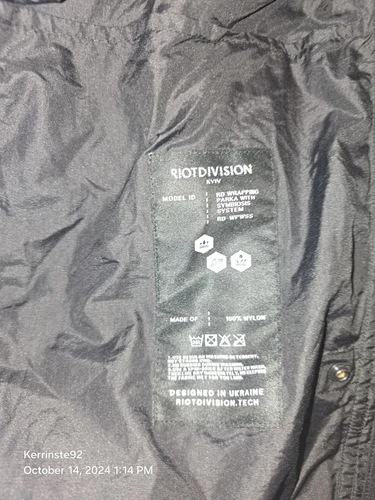 RIOT DIVISION WINDBREAKER JACKET WRAPPING PARKA W/ SYMBIOSIS SYSTEM SZ SMALL image 7