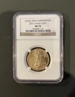 Authentic 2011 American Eagle G$25 1/2 Ounce .9999 Gold MS 70 NGC (25th Anniv.)