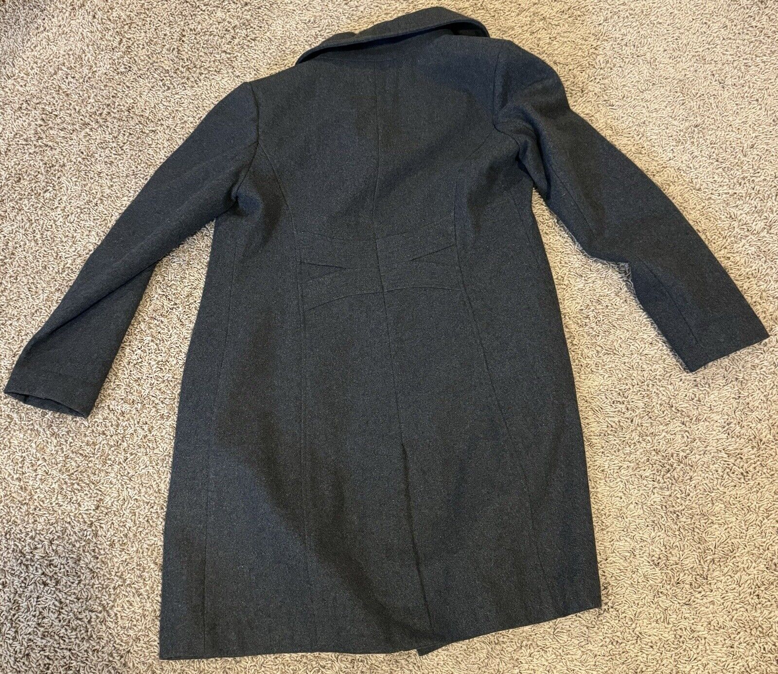 Nine West Long Wool Blend Coat Gray Sz 8 Warm For… - image 3