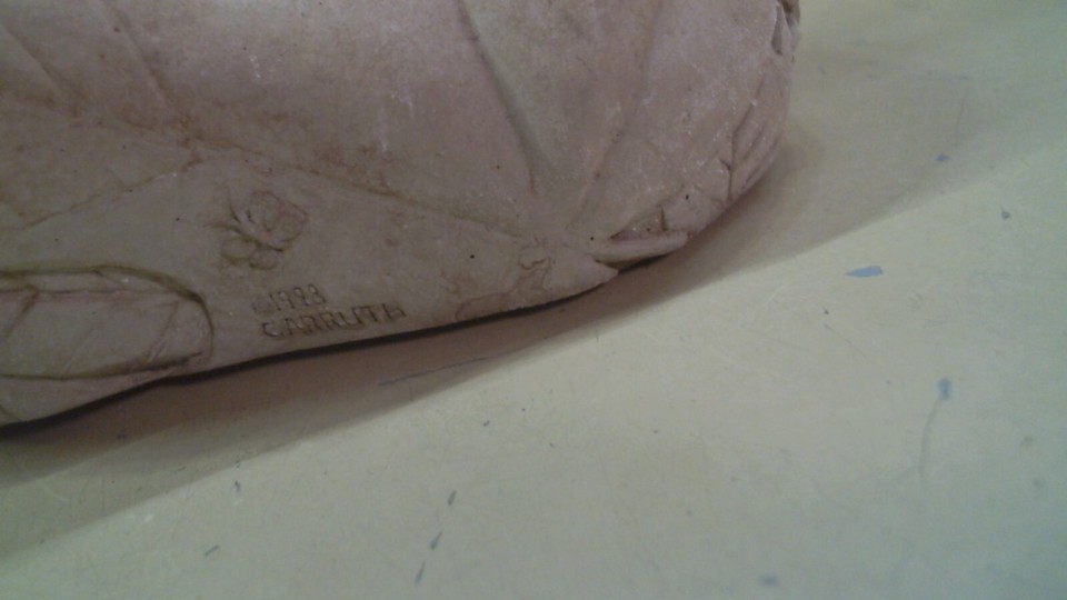 Carruth Studio Sculpture Peapod Pixie Stone Baby Fairy & Mouse 1998