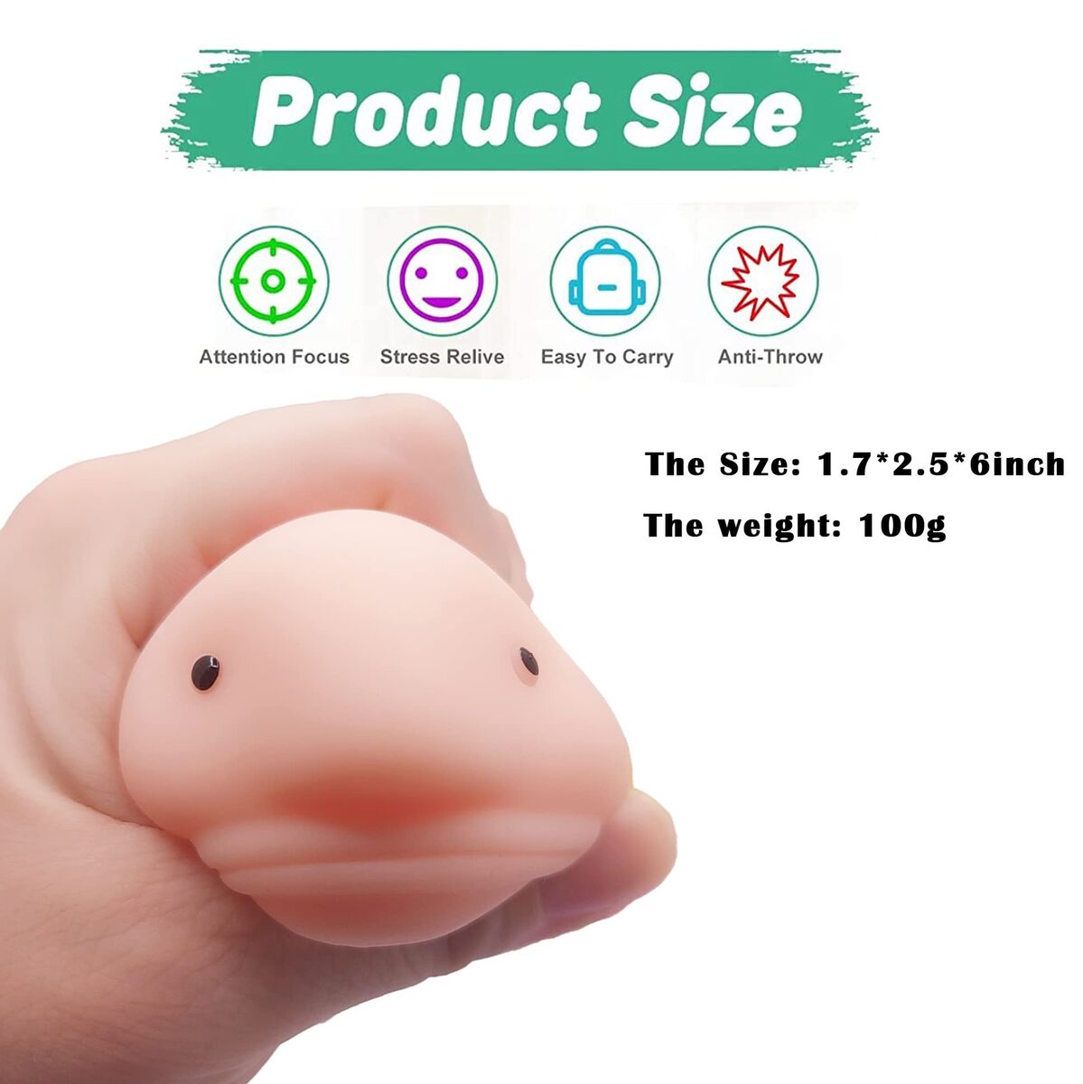  Blobfish Toy, Pull, Stretch and Squeeze Stress, Cute