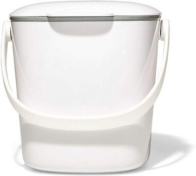 OXO Good Grips Komposteimer Weiß Grau 3L genialer Bioeimer / Tischabfalleimer