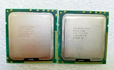 Lot of 2 (Pair) Intel Xeon E5530 SLBF7 2.4GHz Quad-Core (BX80602E5530) Processor
