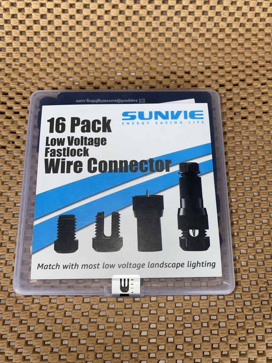 16 Pack SUNVIE Low Voltage Fastlock Landscape Lights Cable Wire Connector New