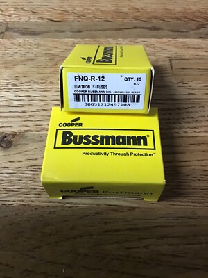 10 New Bussmann FNQ-R-12 Class CC 12 Amp Fuses 600 Volt Tron NEW LOOK NIB