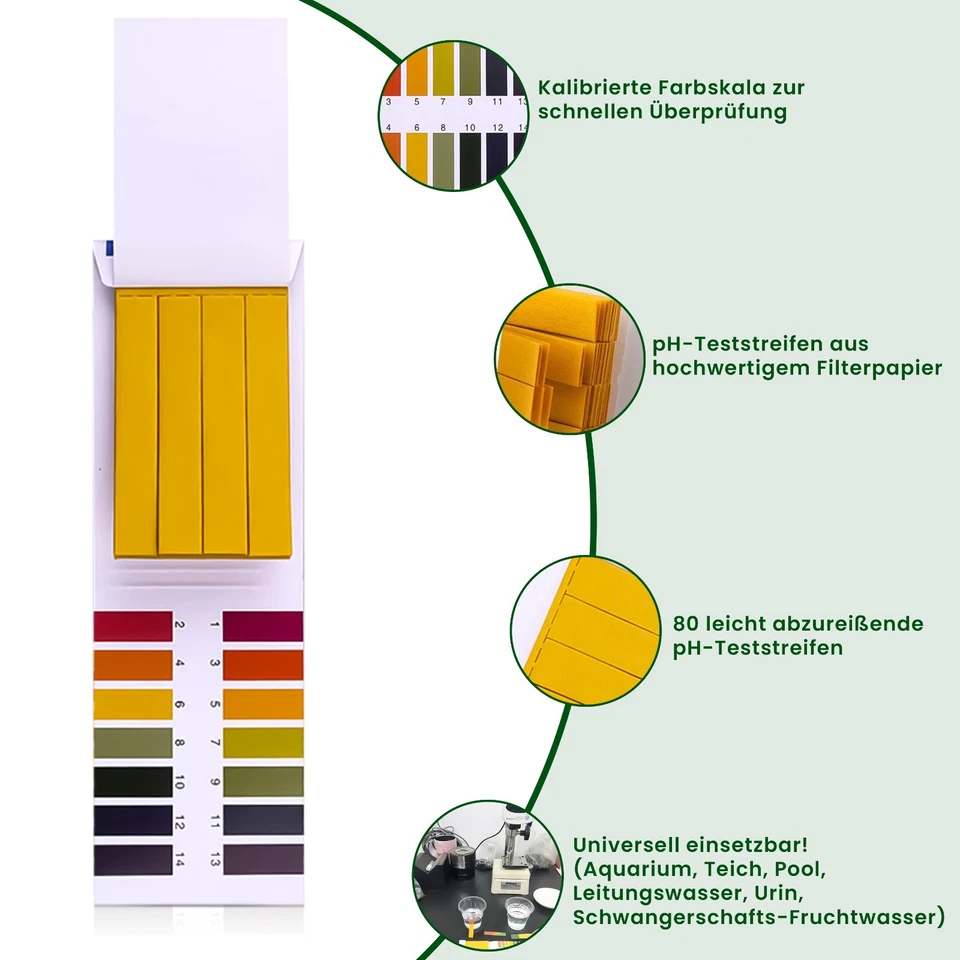 pH-Wert Teststreifen Indikator Lackmuspapier Aquarium Teich Pool Teststreifen - Bild 2 von 4