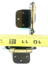 Self Closing Kitchen Cabinet Hinges Flush Mount Overlay Face Frame Antique Brass