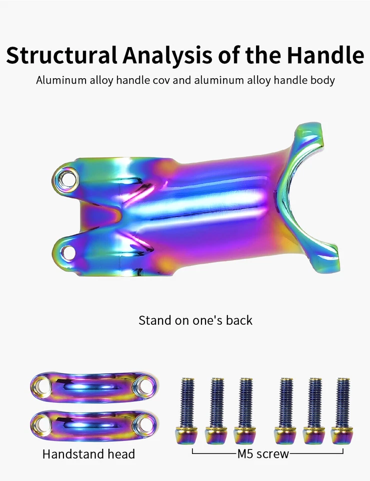 Vástago de bicicleta de montaña Rainbow 31,8 mm MTB 7/17 grados 60/70/80/90 mm Foto 4 de 4