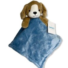 Carters Plush Blue Brown PUPPY DOG Baby Basics Security Blanket Lovey Toy 67782