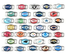 NFL Paracord Shoelace Oval Charms Bracelet Pair New Pick your team Shoes LOGO