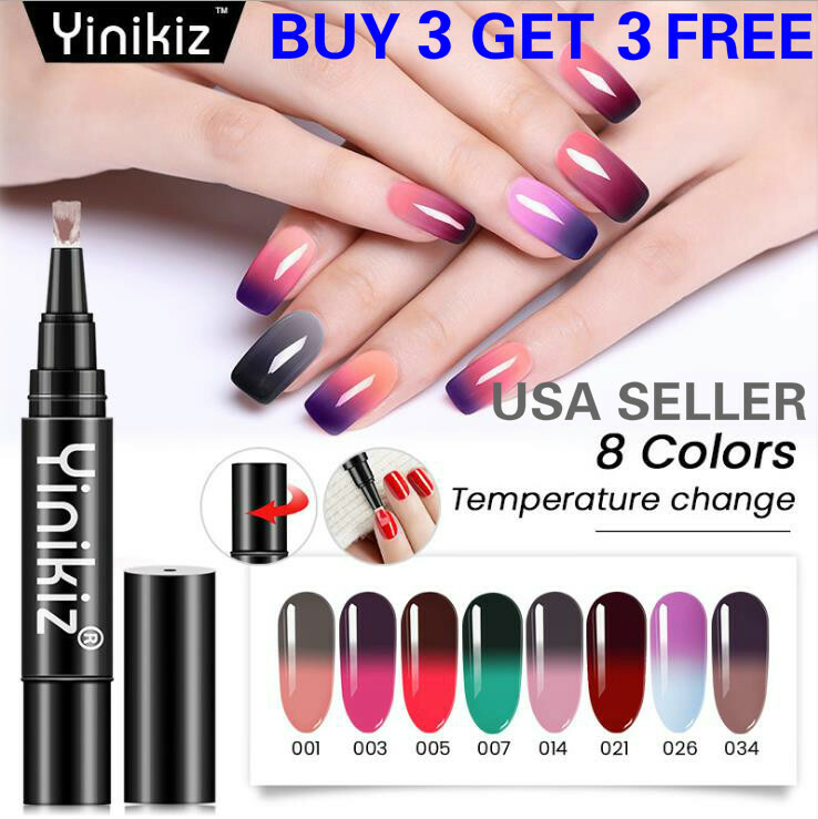8 Colors One Step Temperature Change Nail Gel Polish Pen Manicure