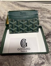 Goyard Green Men's Slim Luxury Leather Card Holder Wallet Saint Sulpice