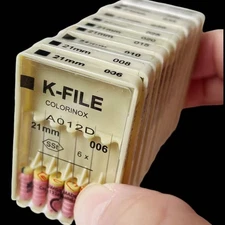 11 Packs Dental K-Files Stainless Steel Endo K-File Root Canal Hand Use 21mm