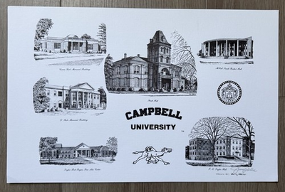 #ad Pencil Signed Jerry Miller Campbell University North Carolina College Print NC $39.99