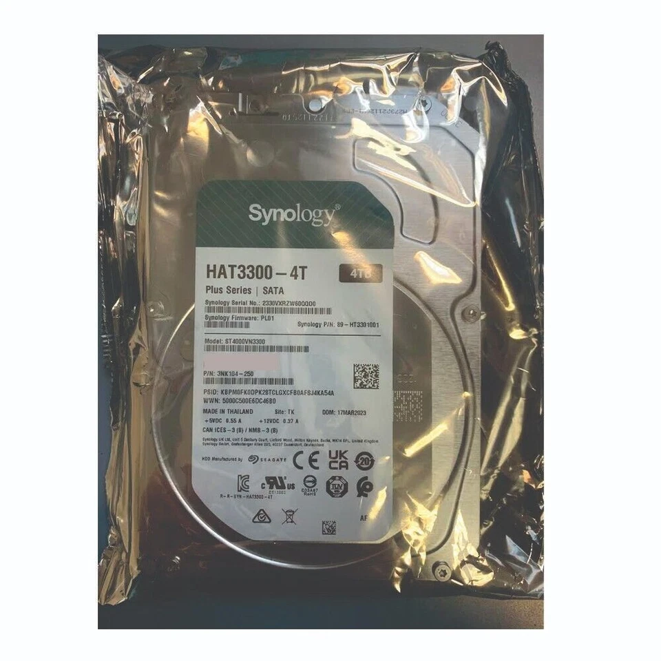 Synology HAT3300-4T Plus HAT33004T 4 TB Hard Drive - 3.5" Internal - SATA - Image 4 of 4