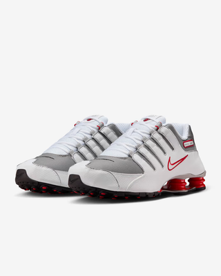 Nike Shox ホワイト/レッド Nike Shox NZ Men's Shoes in White/Sport Red/Cool Grey Trainers | eBay