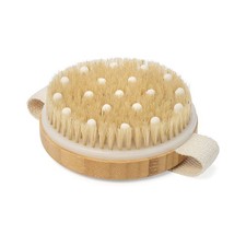 CSM Dry Body Brush Solid Wood Frame Natural Boar Cellulite Brushing Exfoliate US