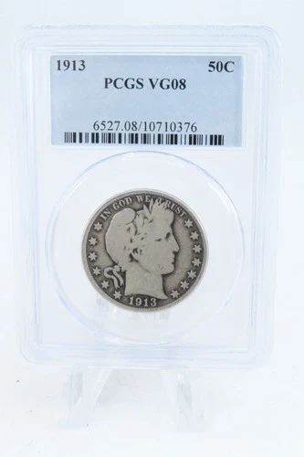 1913-P PCGS VG08 Barber Half Dollar Business Strike 50C